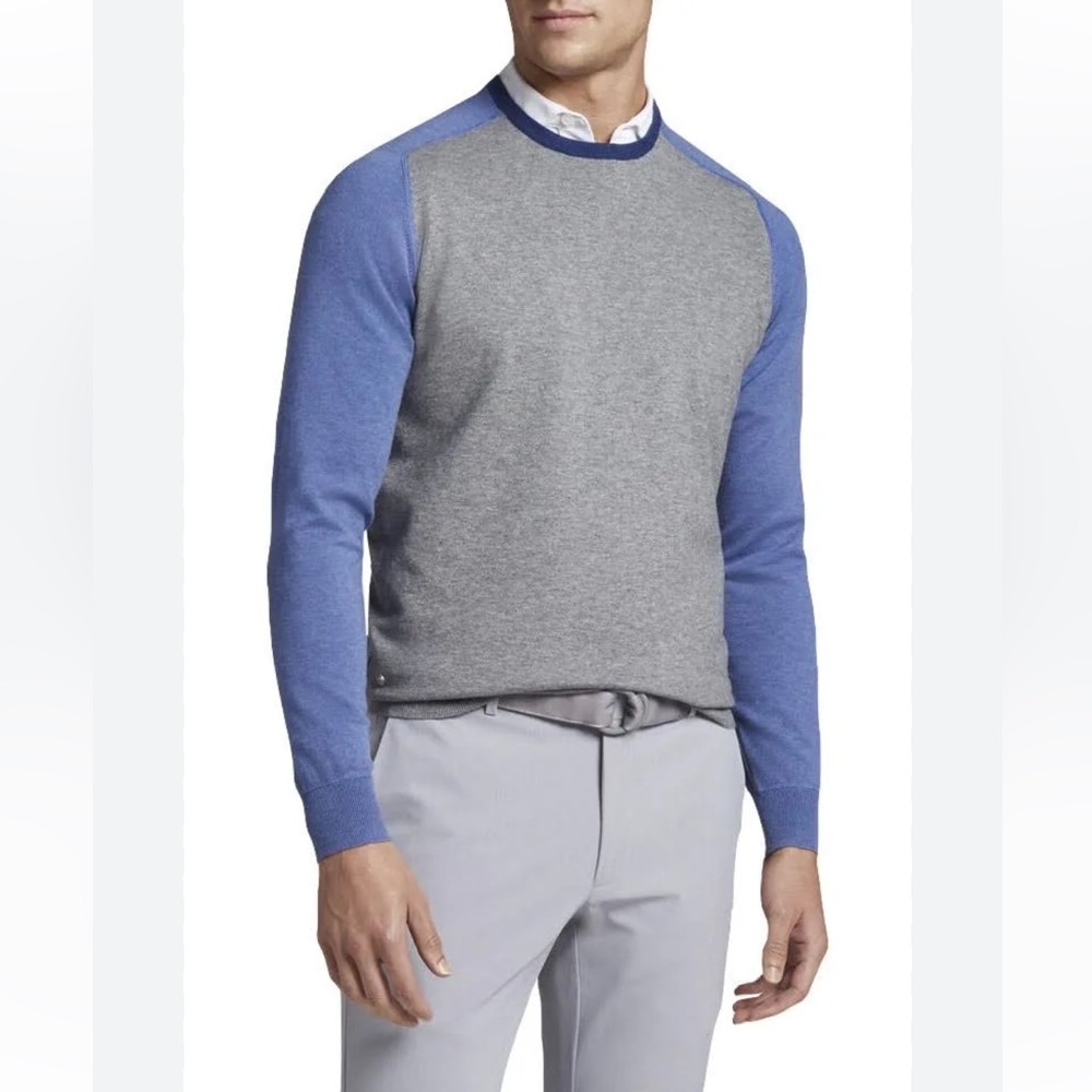 Peter Millar Gray and Blue Crewneck Sweater